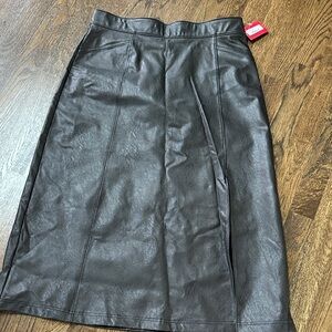 SPANX Black Leather Pencil Skirt